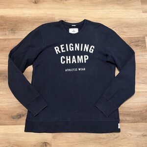 Reigning Champ Sweatshirt Mens Large Navy Blue Pullover Crewneck